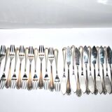 Set de 24 couverts à poisson vintage en métal argenté reneka