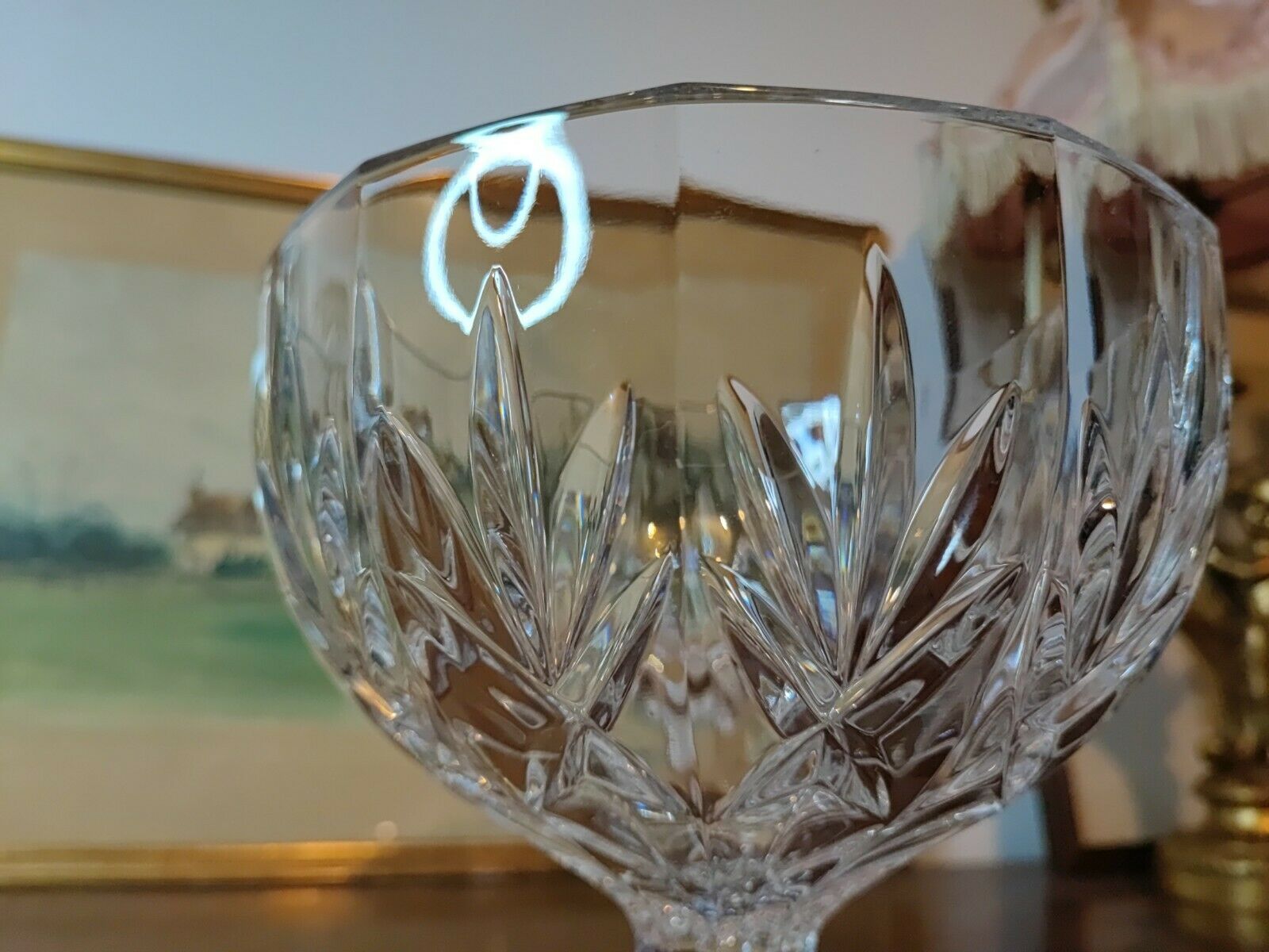 Coupe en cristal sur pied douche