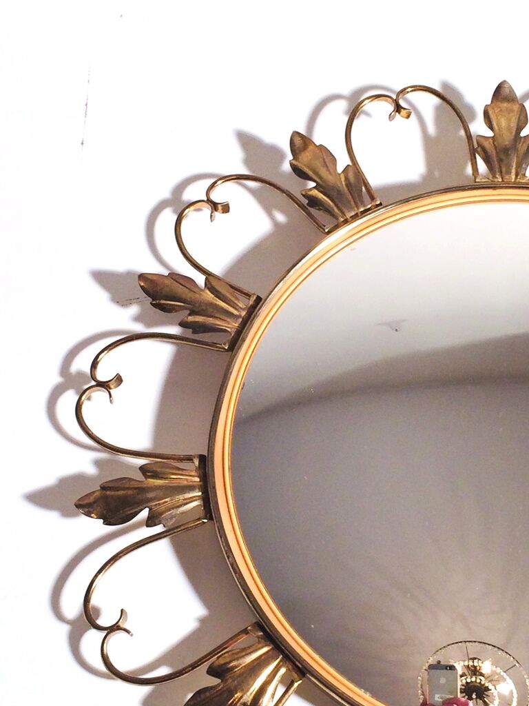 Mirror Sun " Witch's Eye " 50s. Deknudt * Hollywood Regency * Vintage