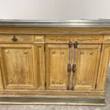 19th-century zinc and solid oak bar counter