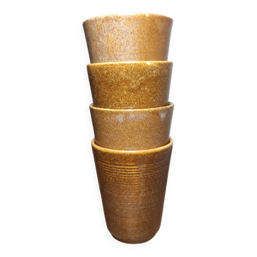 Ensemble 4 verres en grès de Digoin