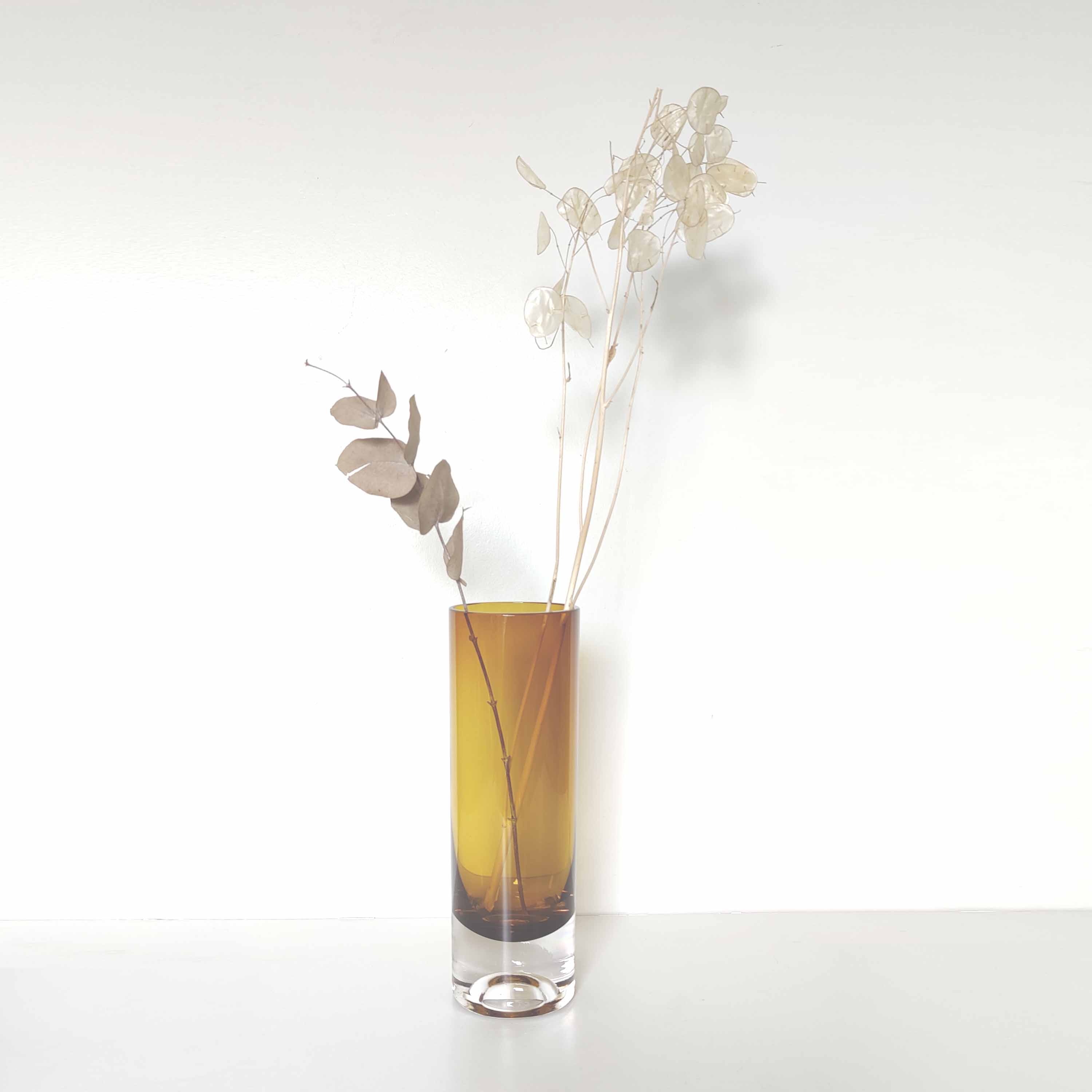 Vintage Scandinavian amber vase