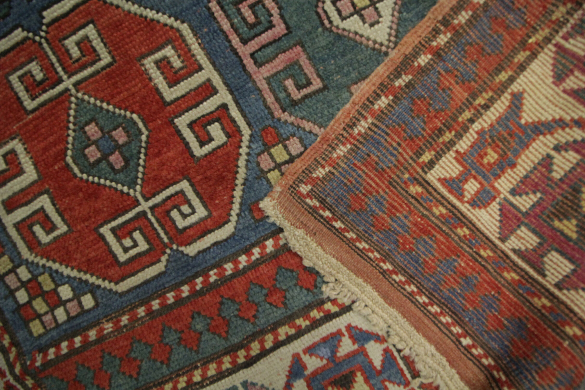 Antique Caucasian Kazak Rug From Azerbaijan 1900s- 117x240cm