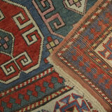 Antique Caucasian Kazak Rug From Azerbaijan 1900s- 117x240cm