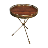 Round brass and mahogany sofa end from Jansen