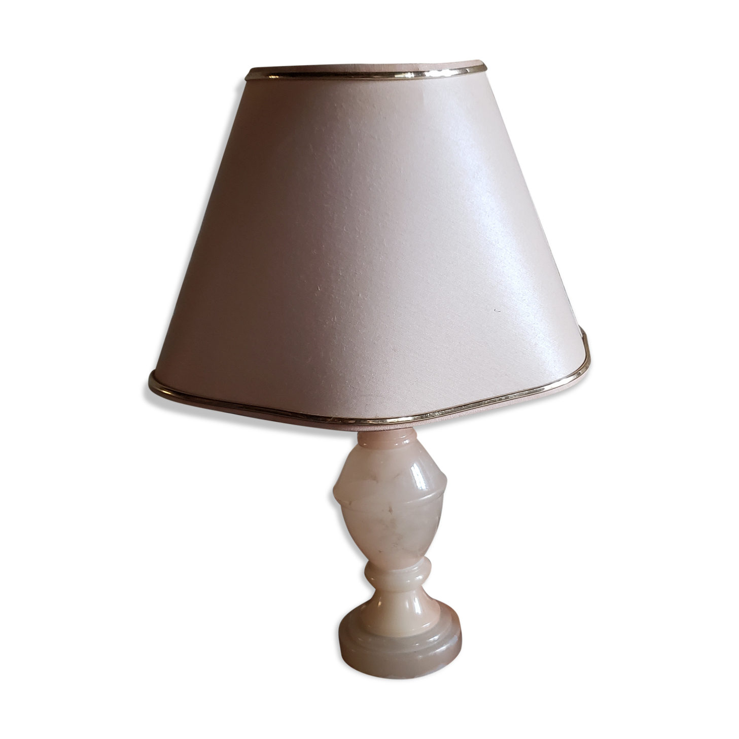 Bedside lamp pink marble foot