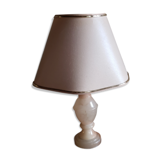 Bedside lamp pink marble foot