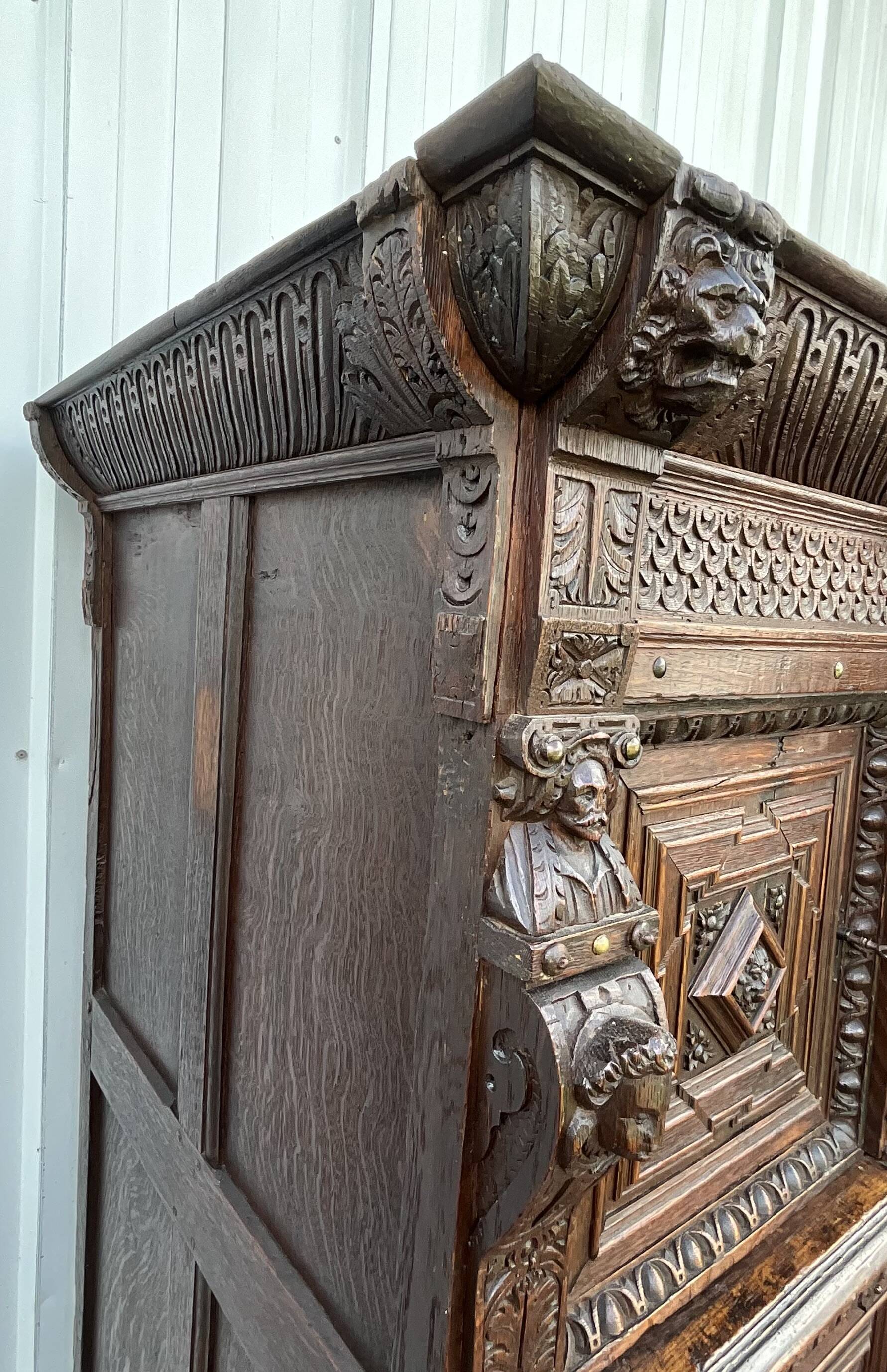 Renaissance Style Furniture in Solid Oak, Early 19th Century