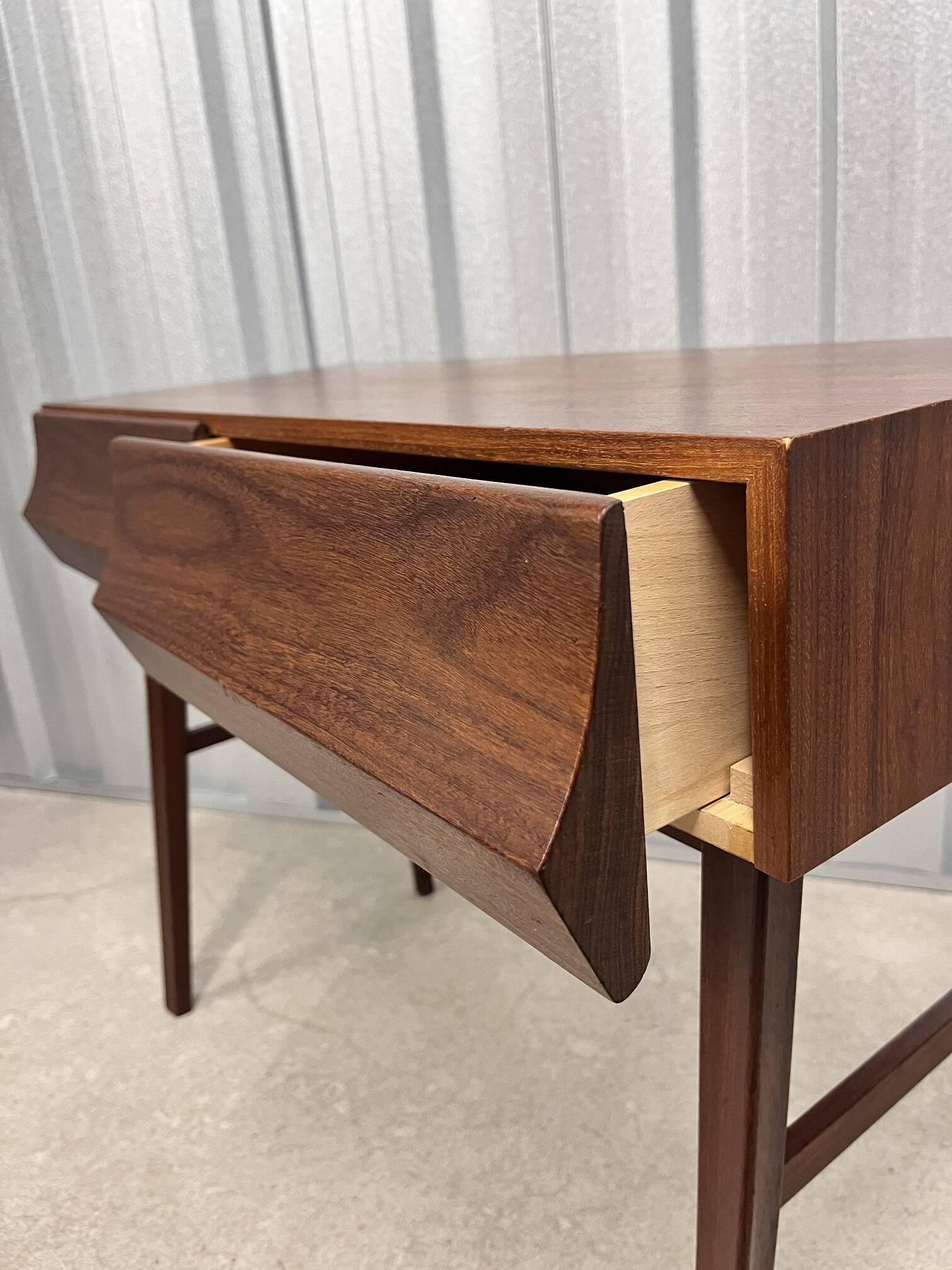Swedish Console Table with Two Drawers in Dark Teak by G&T, 1960s
