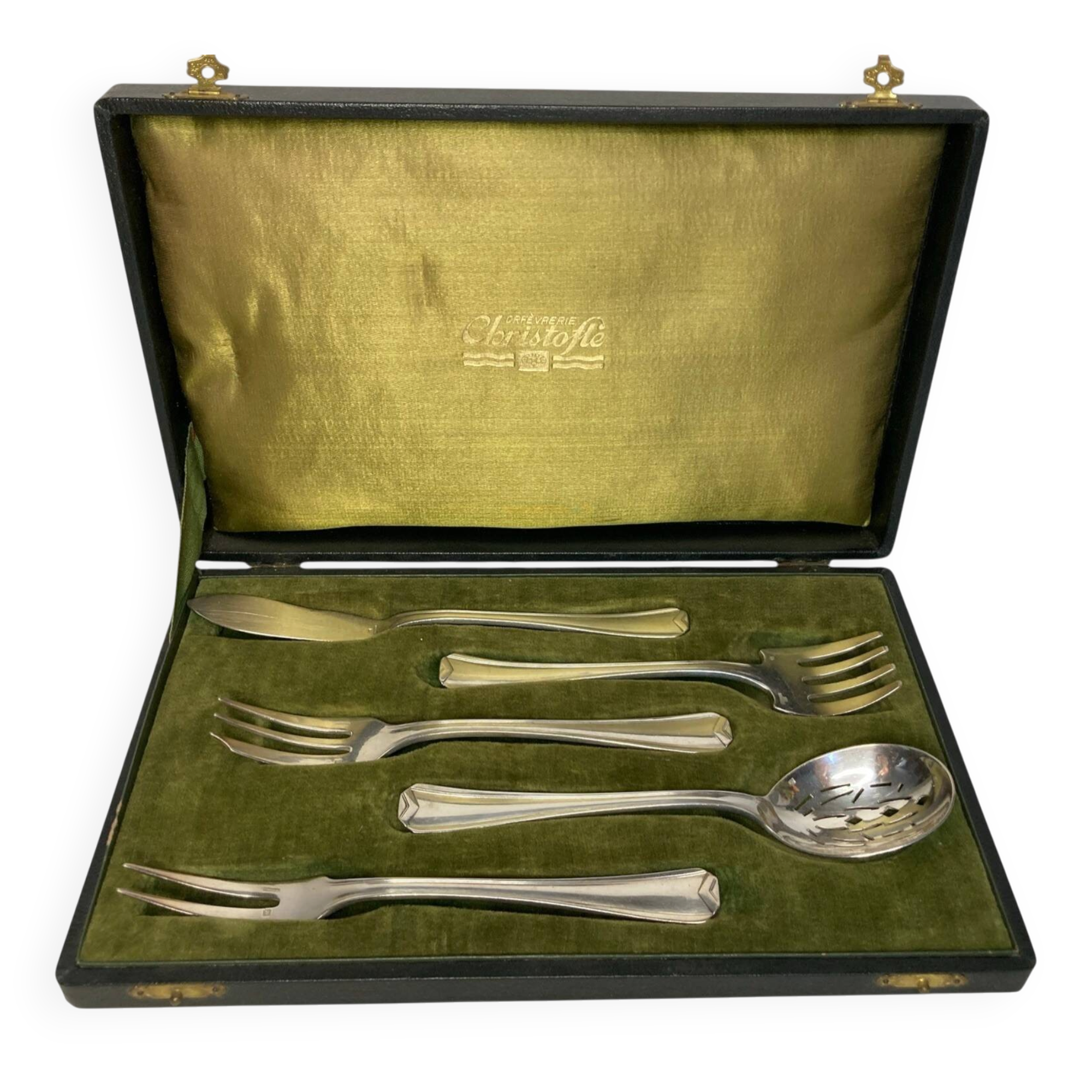 Tableware, silver-plated metal confectionery service by Christofle circa 1940.