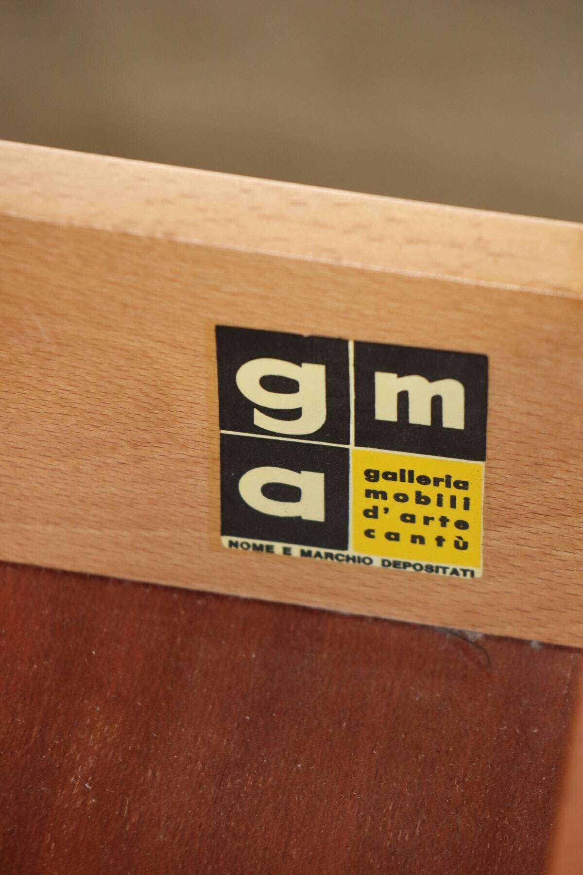Vintage Italian wooden library - 1960s