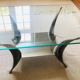 Vintage coffee table "shark fins"