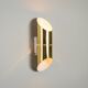 Pair of cylindrical wall lamps in brass with perforated shades