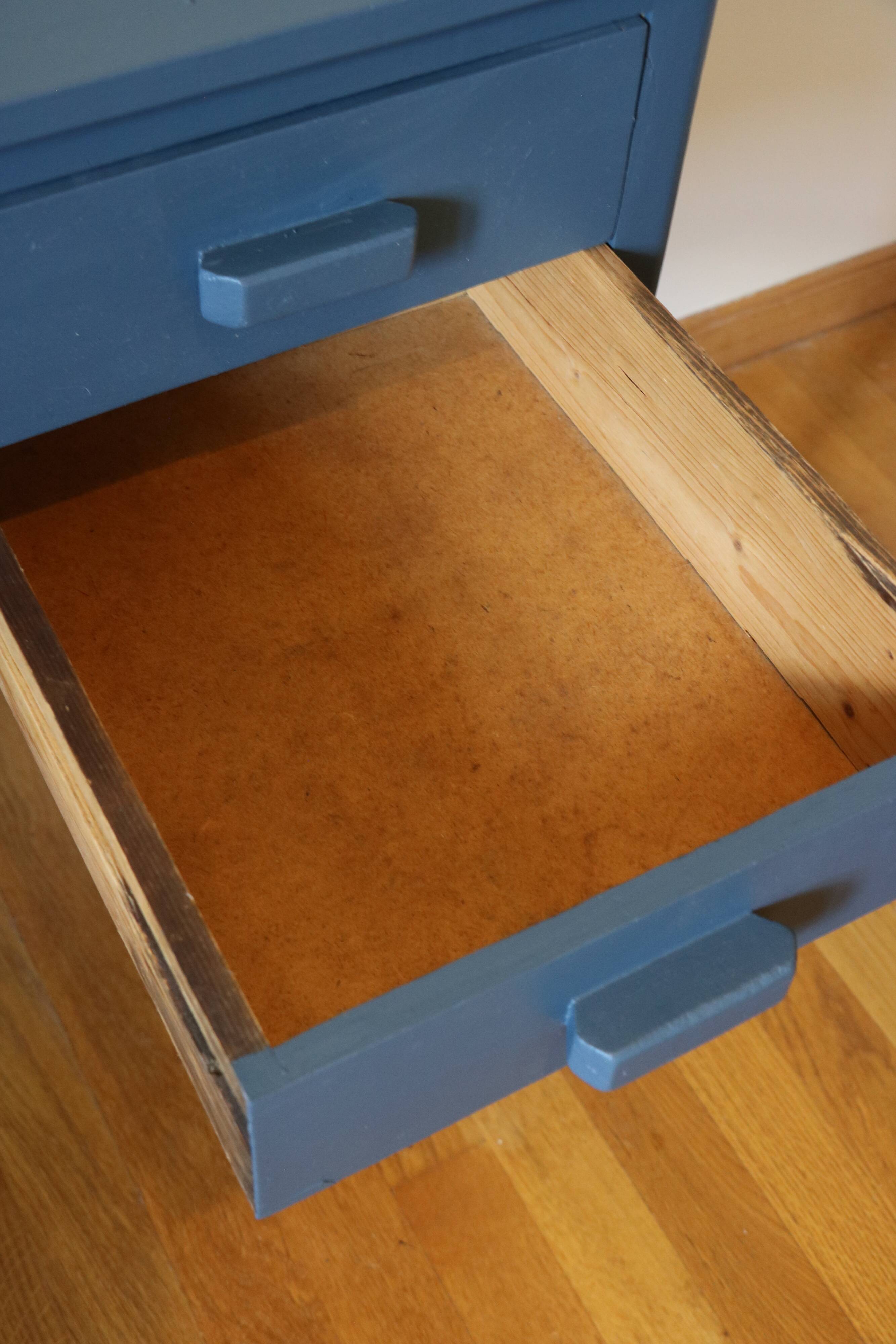 Small desk or vintage dressing table, blue