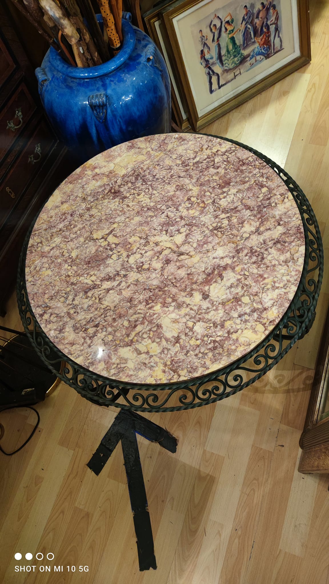 wrought iron coffee table, circa 1940/50