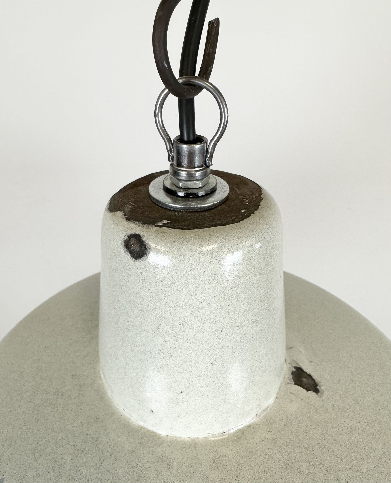 Industrial White Enamel Factory Pendant Lamp from Zaos, 1960s