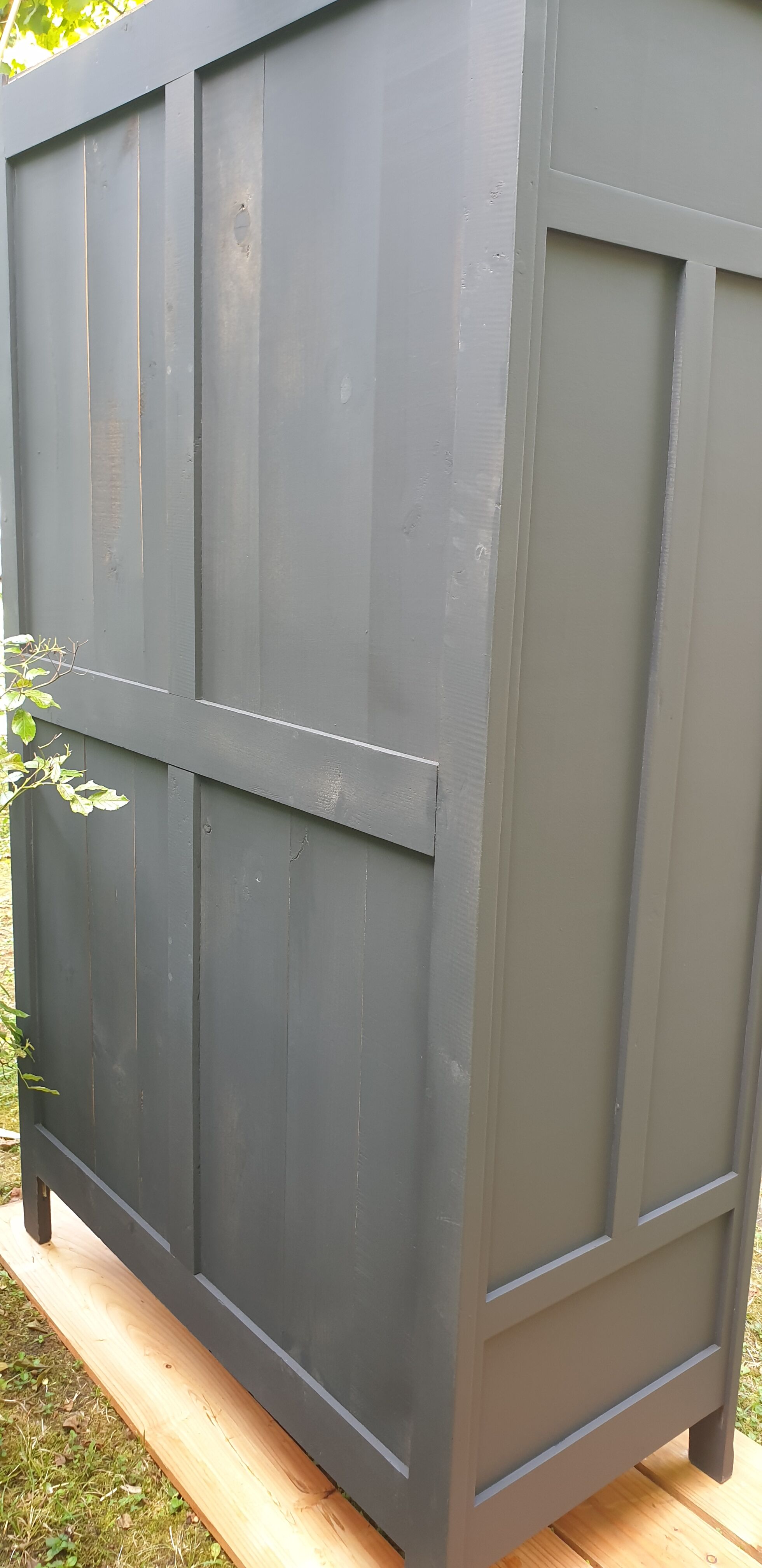 Black parisian wardrobe made of solid wood