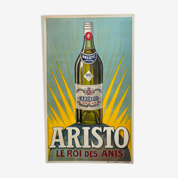 Affiche originale entoilée "Aristo le roi des Anis" 60x98cm 1930