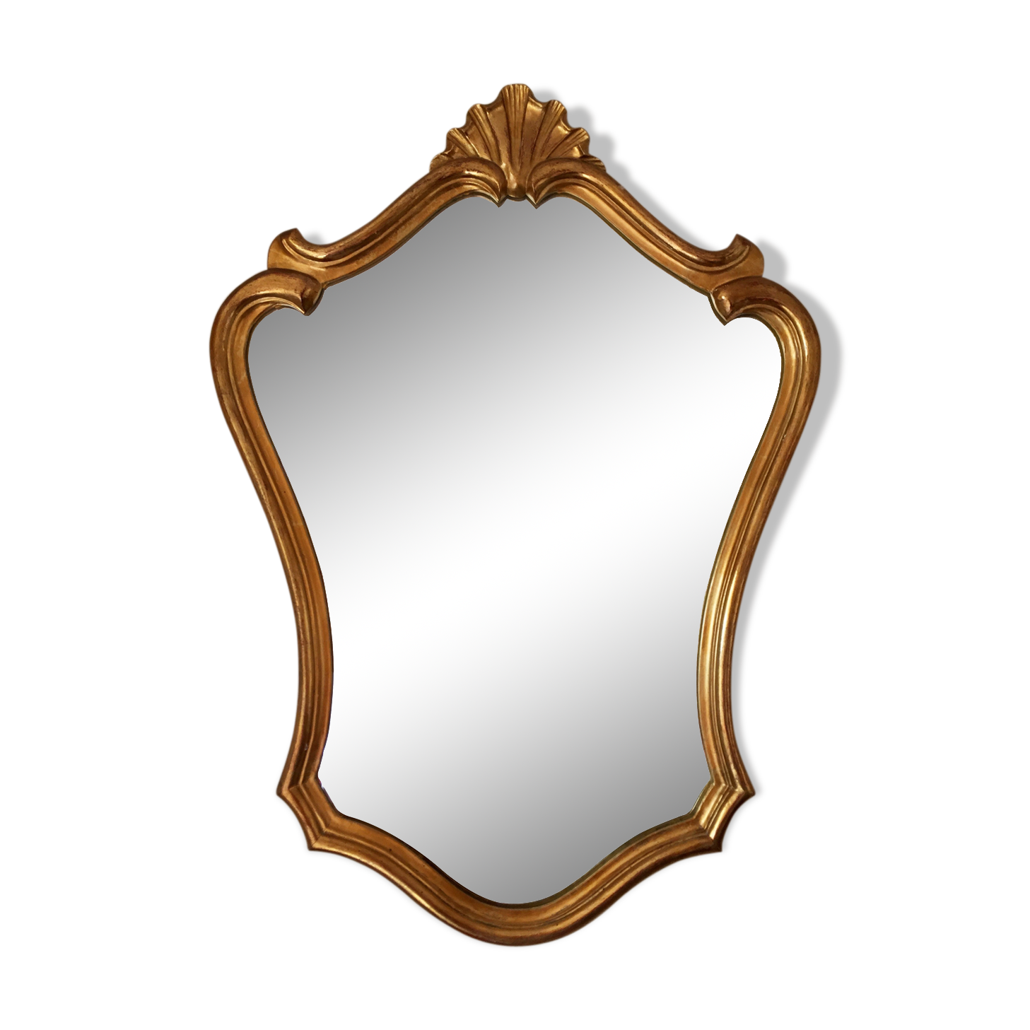 Mirror oval shell dore with french-style sheet louis xvi 58x80cm