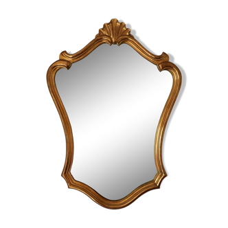 Mirror oval shell dore with french-style sheet louis xvi 58x80cm