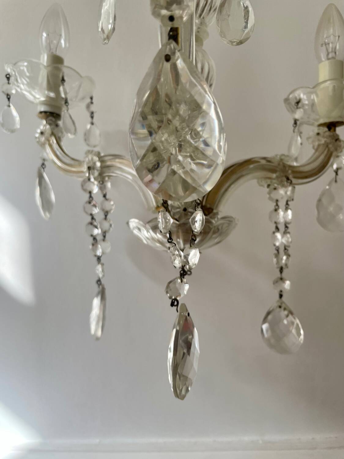 Bronze and glass tassel chandelier