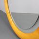 1970s Italian Round Mirror in Wooden Frame with Light