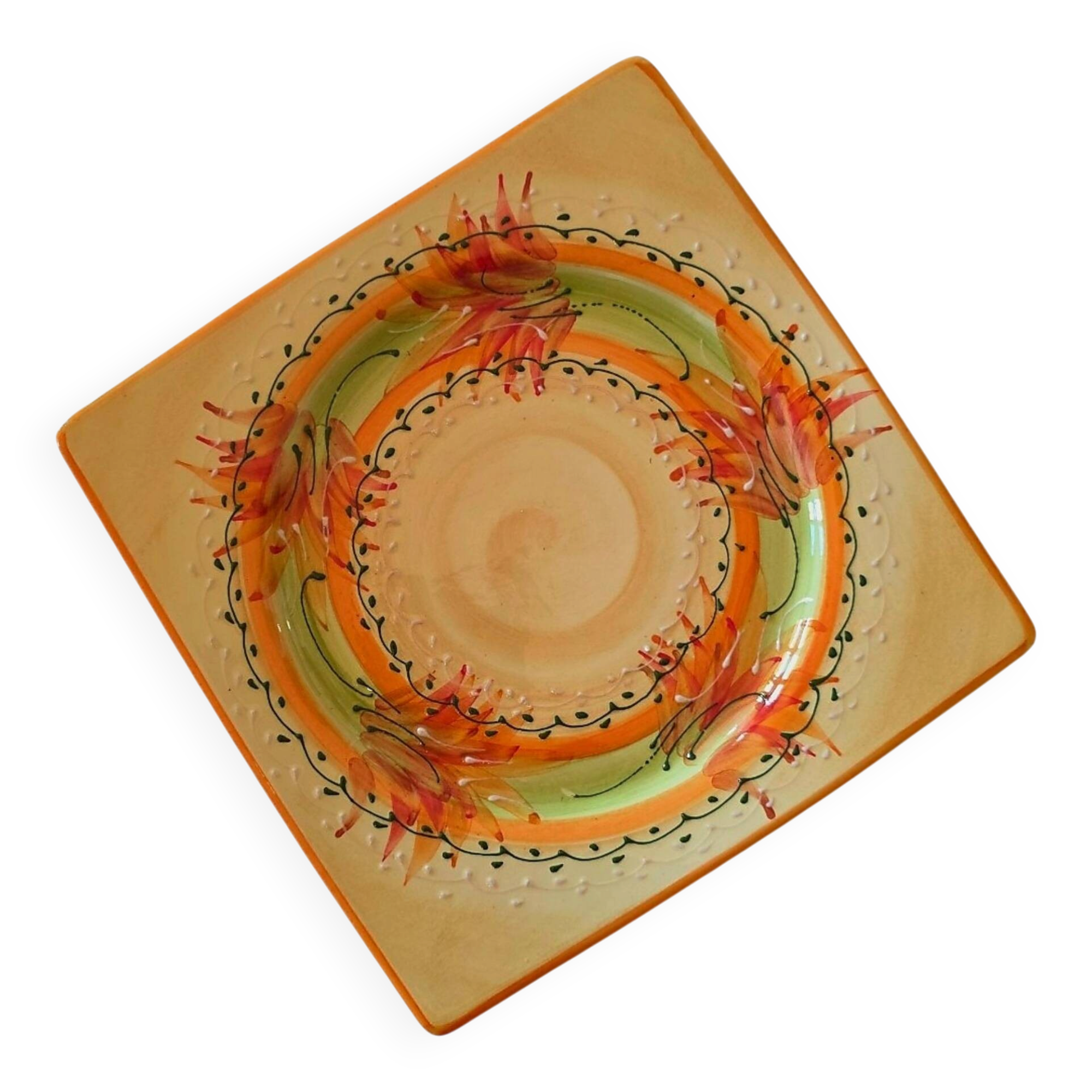 Ceramic plate from Vallauris – Signed G.C. – Circa 1970