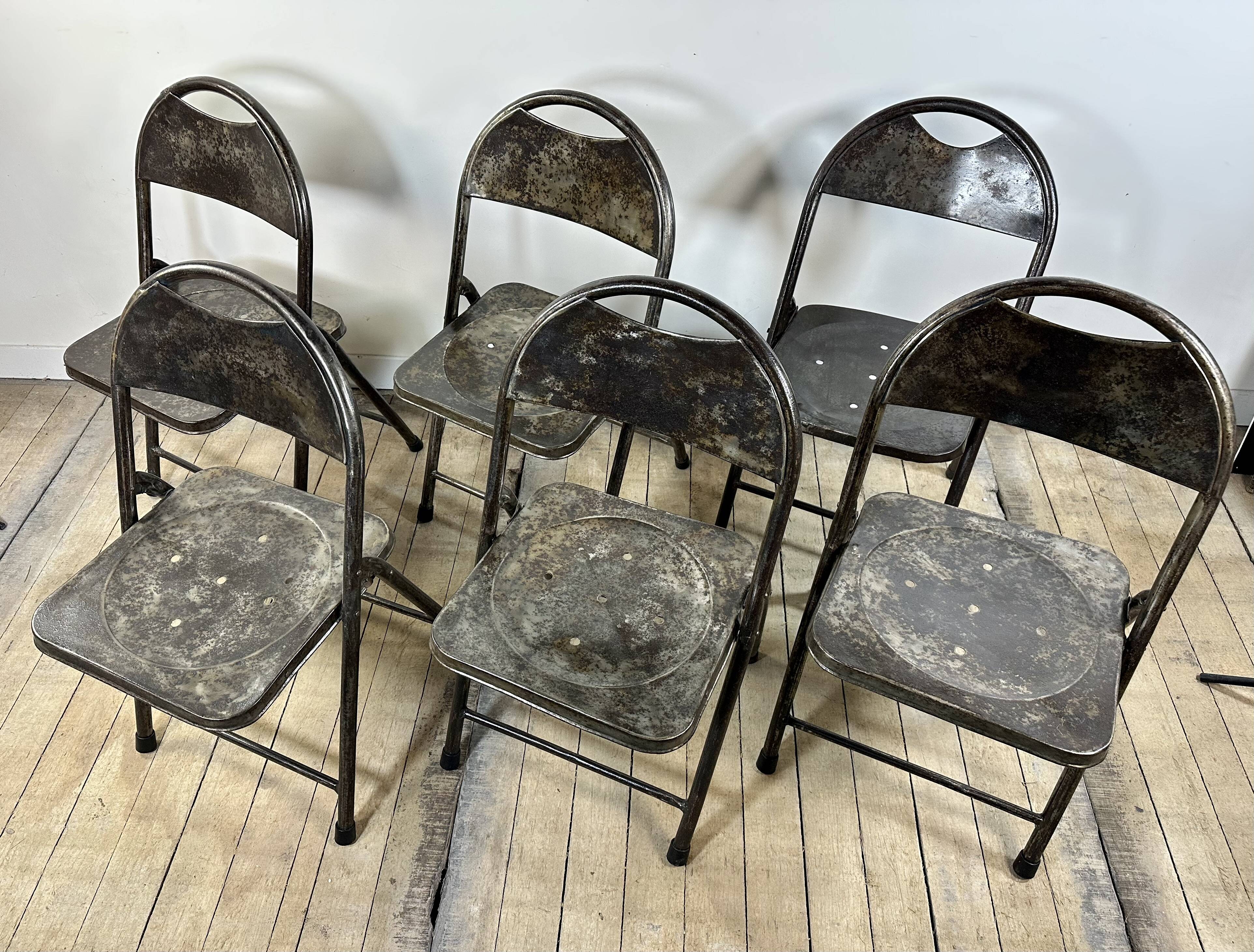 Set of 6 industrial style chairs from the 2000s.