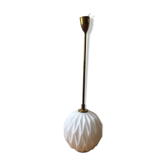 Vintage brass and opaline pendant