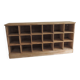 Vintage craft furniture on pitchpin wheels, 18 lockers.