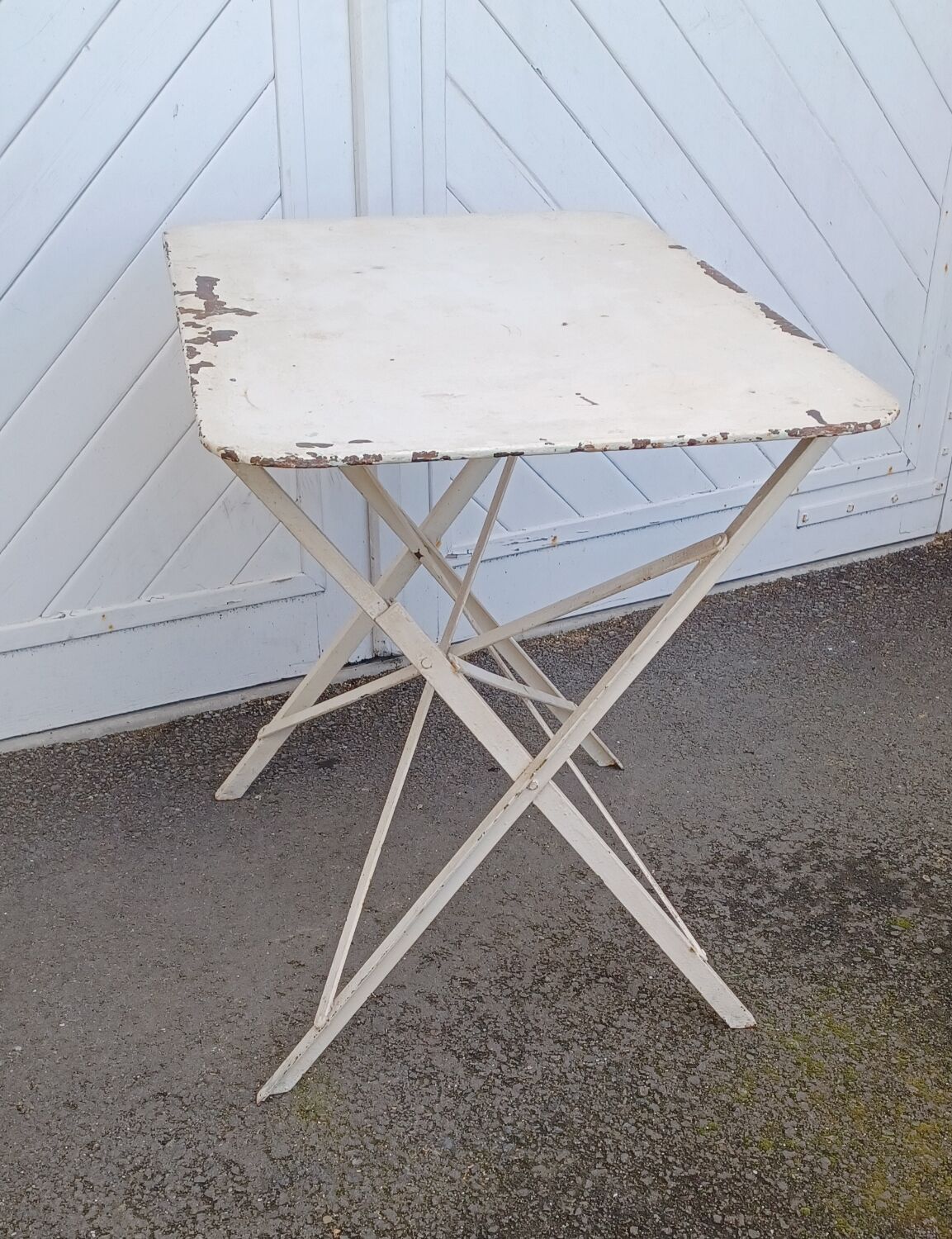 Old wrought iron garden table