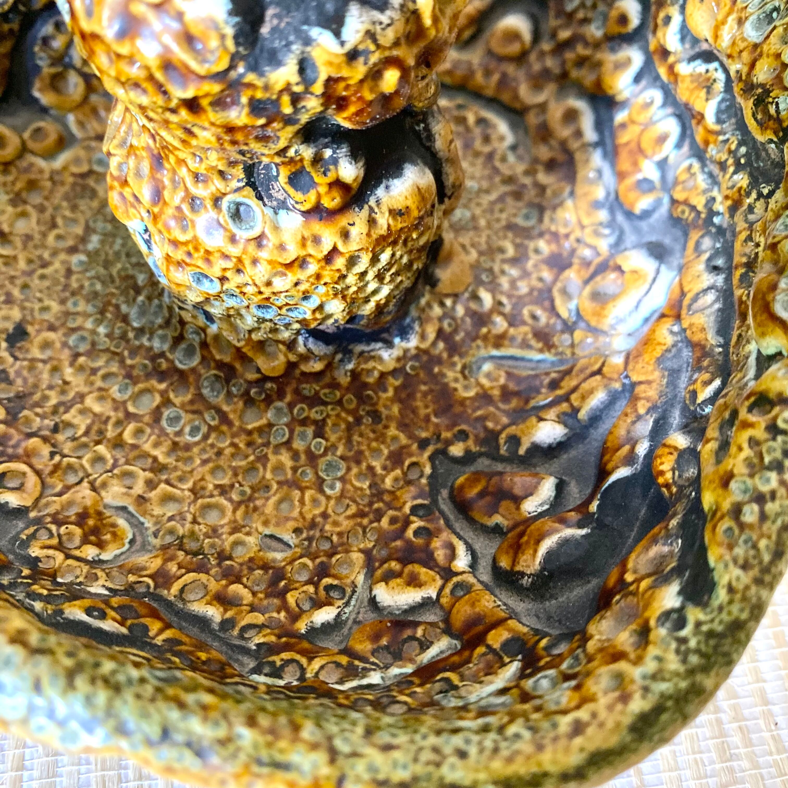 Fat lava ceramic candle holder, 1970s