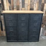 Meuble de rangement industriel Vandex Ronéo 15 clapets bois métal