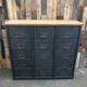 Meuble de rangement industriel Vandex Ronéo 15 clapets bois métal