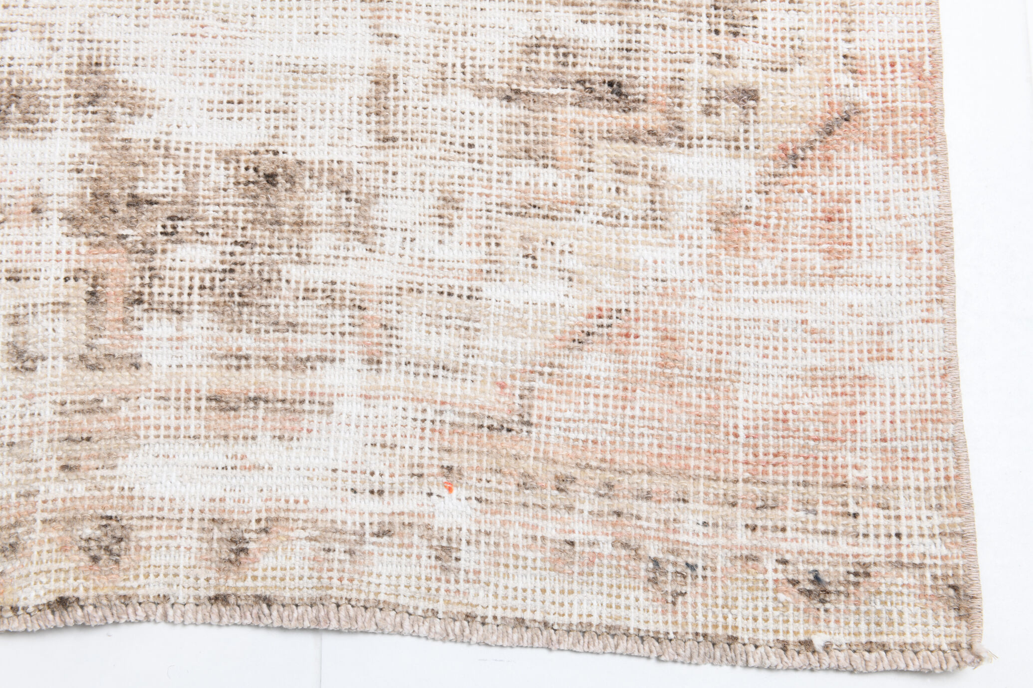 Distressed wool vintage runner rug 312x76cm