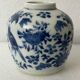 China blue white pot with butterfly bird décor nineteenth signature 4 characters