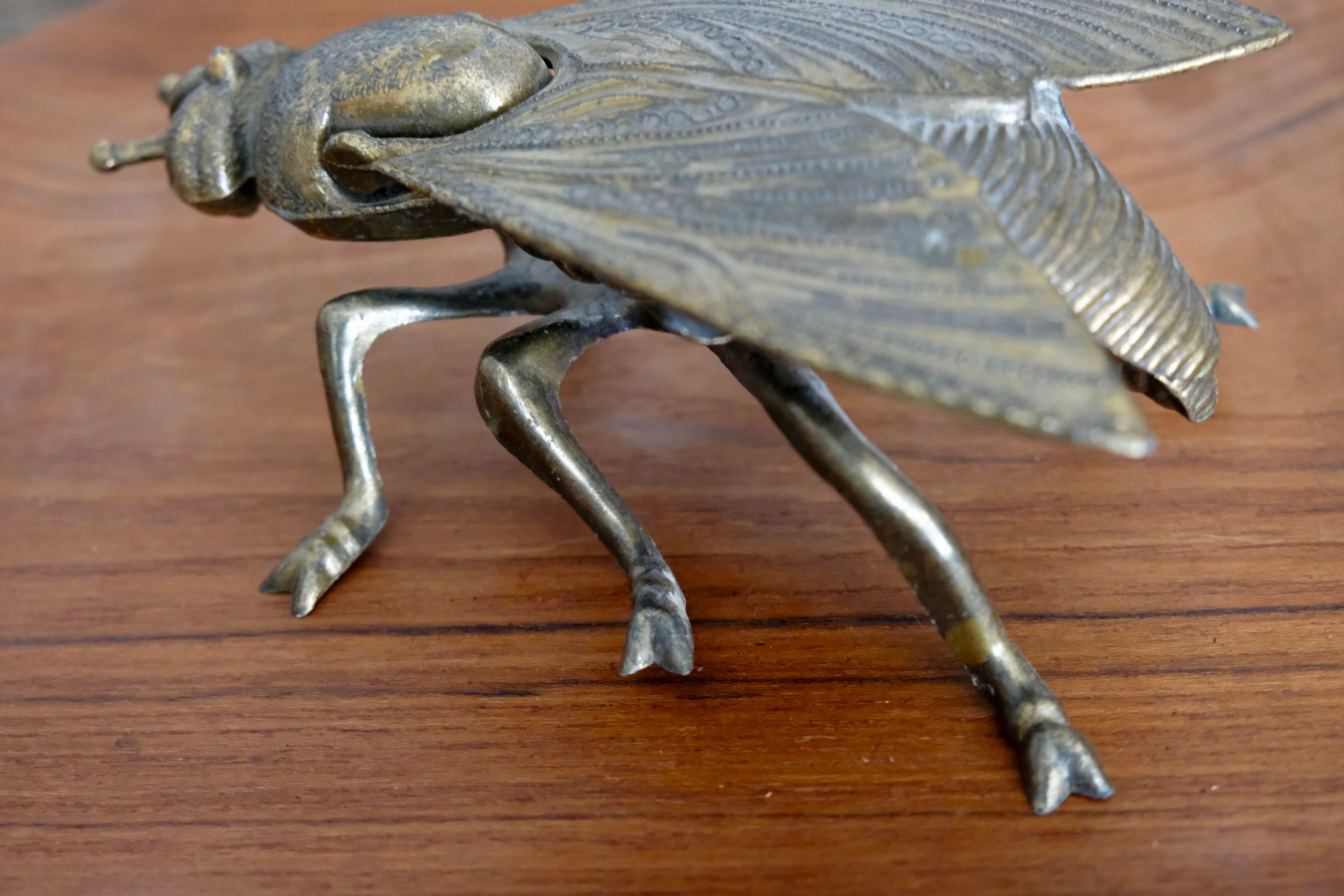 Vintage brass fly ashtray 1970