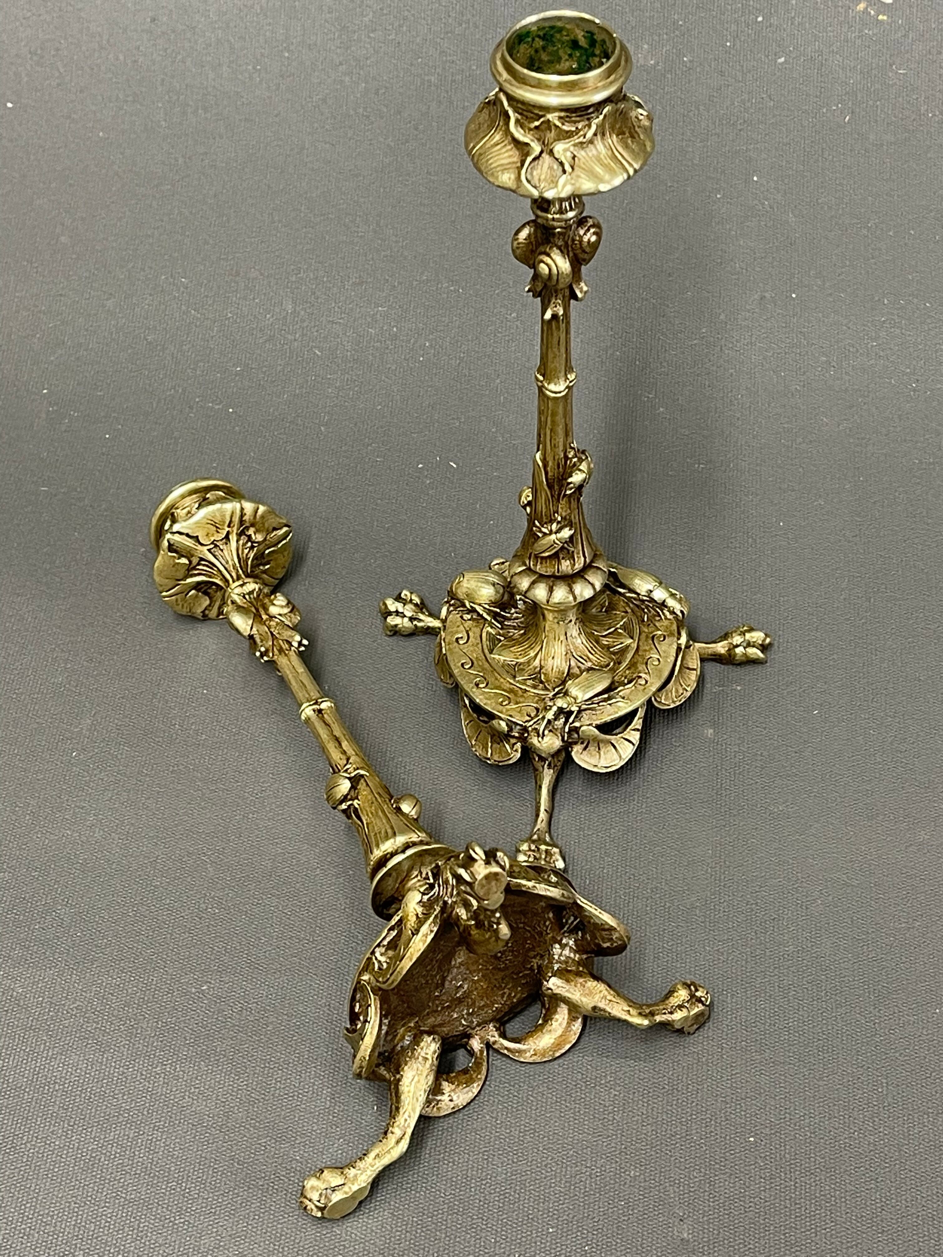 Pair of Art Nouveau Candlesticks (1900)in bronze