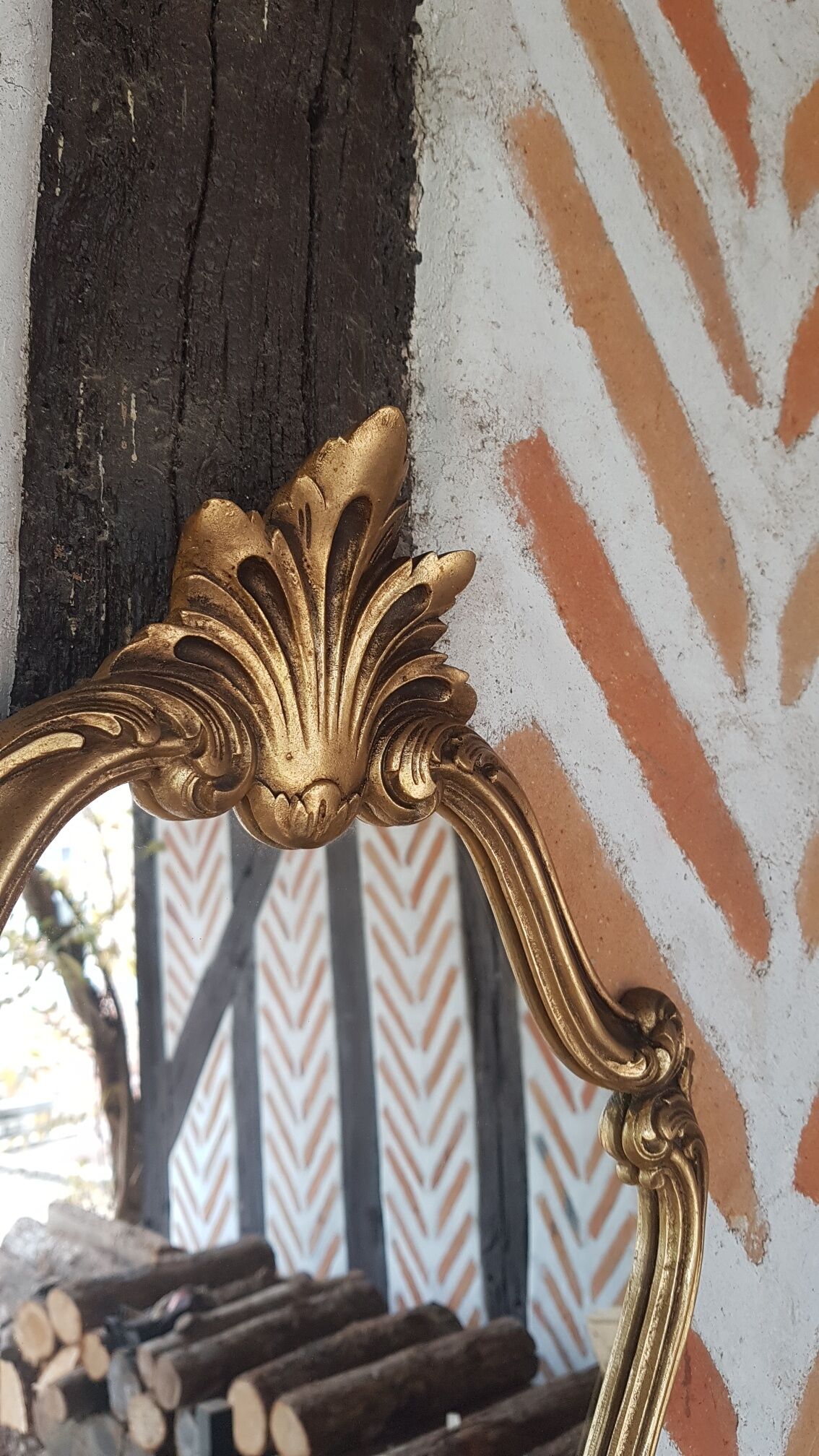 Baroque mirror style gilded rocaille