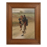 French oil painting in the style of Paul Louis Narcisse Grolleron, ca. 1900
