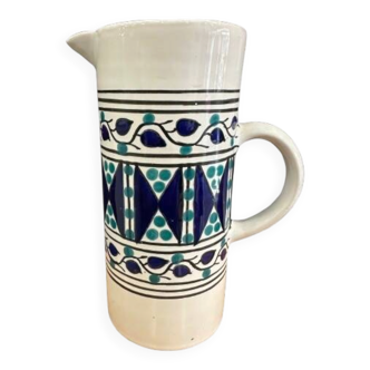 Handcrafted ceramic pitcher from Fes