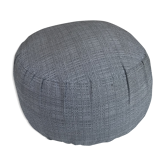 Pouf design tissu gris années 70 assise vintage