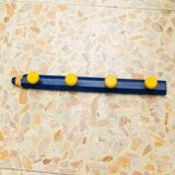 Vintage 1980s pencil-shaped wardrobe - Pierre Sala style - postmodern Memphis design - blue and yellow - 1980s