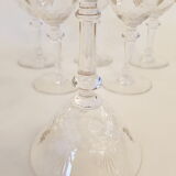 6 Baccarat crystal champagne cups, around 1920