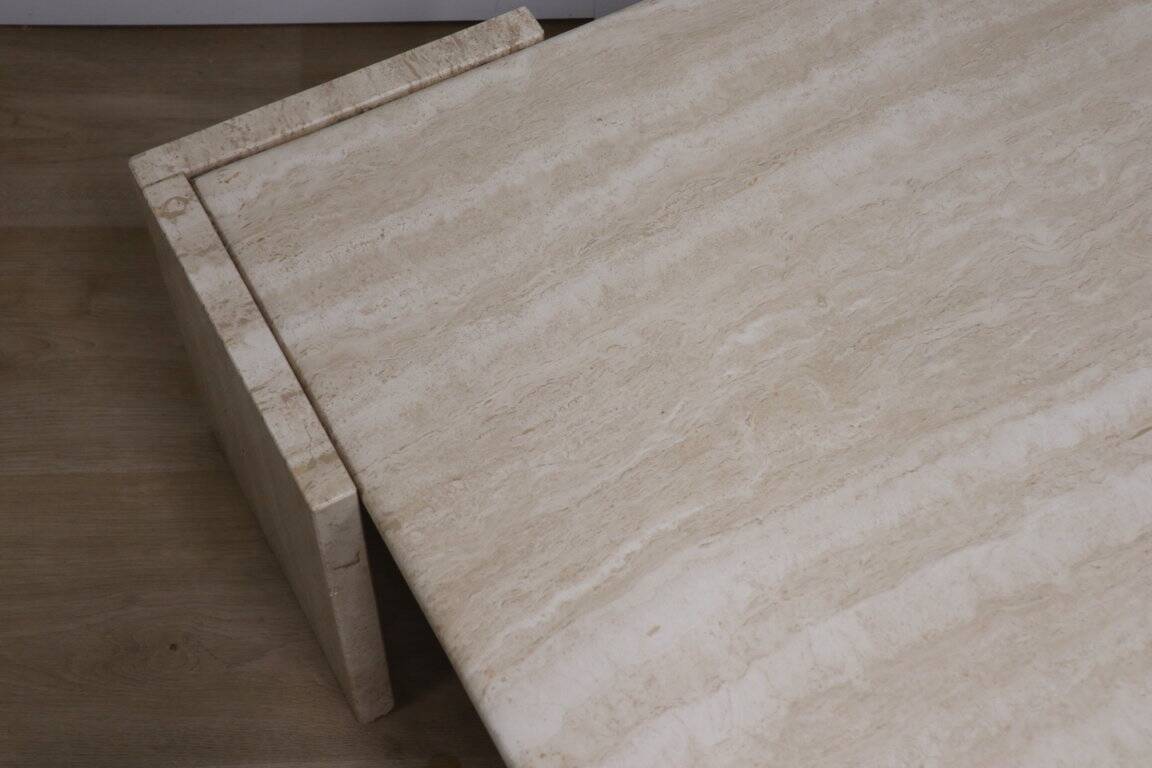 Travertine coffee table, 1980