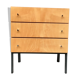 Commode vintage bois clair pieds métal 1950 1960