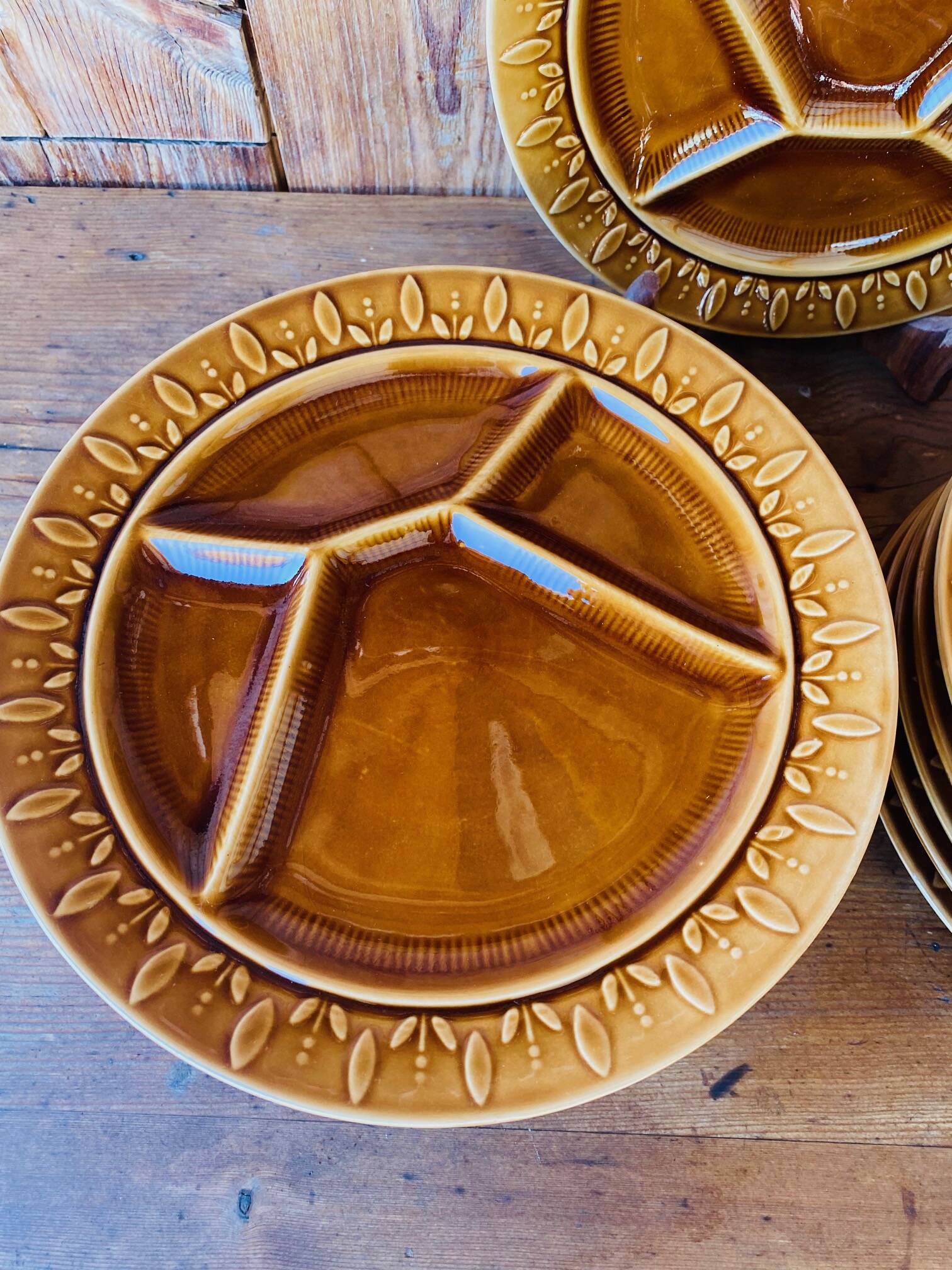 12 vintage fondue plates Sarreguemines France