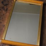 Large rectangular wooden mirror tray with vintage gilding