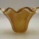 French vintage brown glass replacement shade with a clear frilled edge.