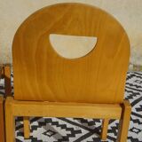 Light wood post-formed chairs, the 2.